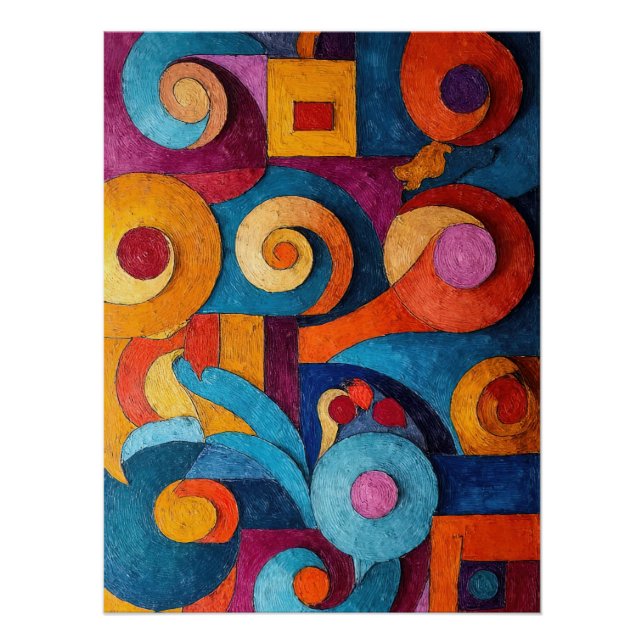 Colorcube 4 Colourful Cubism Poster (Front)