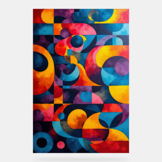 Colorcube 6 Colourful Cubism Acrylic Sign