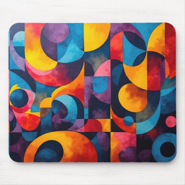 Colorcube 6 Colourful Cubism Mouse Pad (Front)