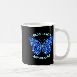 Colorectal colon cancer awareness blue ribbon coffee mug