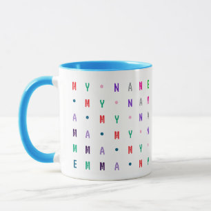 Colored Boy or Girl Customizable 16 Letter, Number Mug