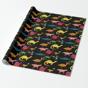 Colored Dinosaurs Wrapping Paper