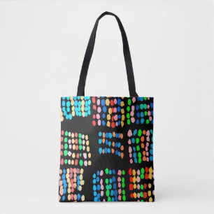 Colored dots tote bag