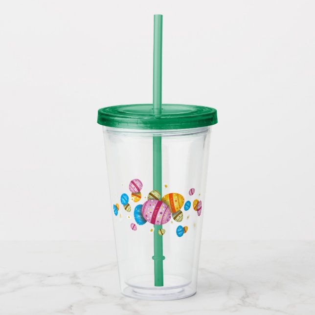 Colored Easter eggs Acrylic Tumbler (Front)