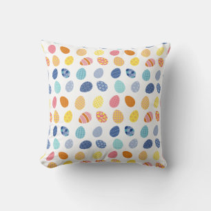 Colored Eggs Easter Coastal Preppy Easter Cushion