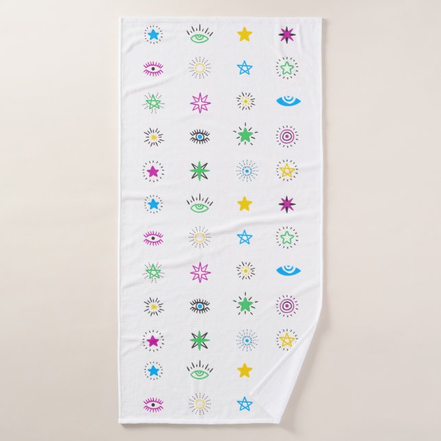 Colored Eyes Tool Bath Towel (Bath Towel)