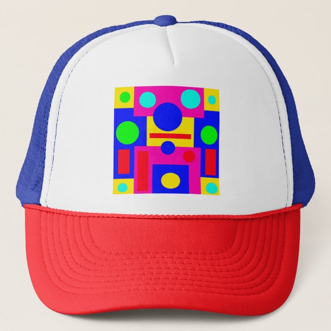 Colored geometric shapes trucker hat (Front)