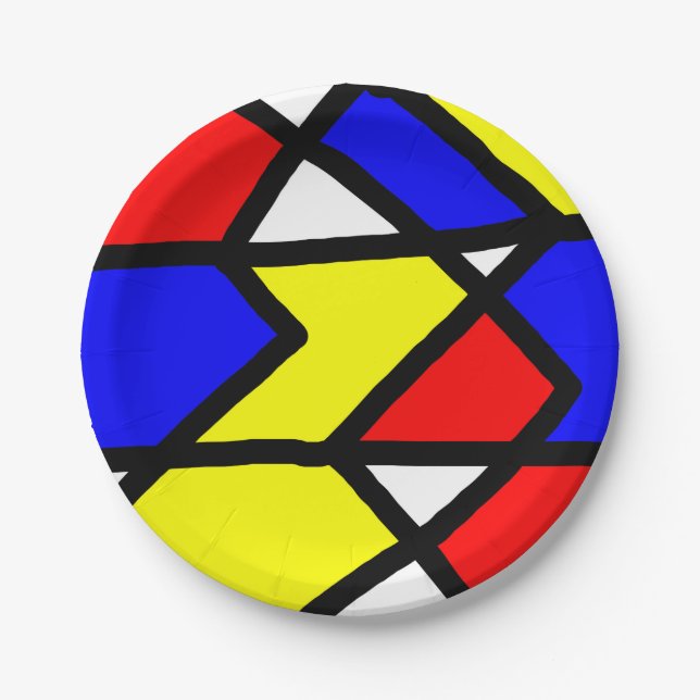 colored geometries paper plate (Front)