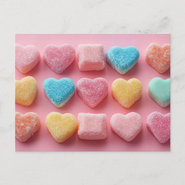 Colored hearts from Sugar Valentine's Day Postcard (Front)