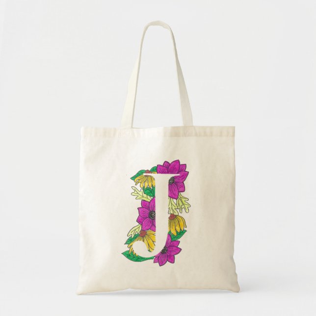 Colored ‘J’ Design Tote Bag (Front)