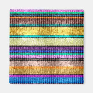 Colored knitting Stripes seamless pattern 1 Magnet