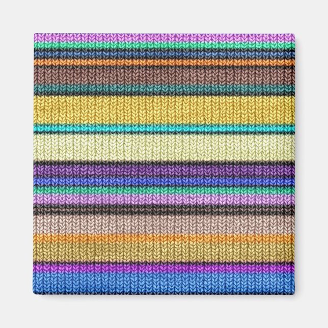 Colored knitting Stripes seamless pattern 1 Magnet (Front)