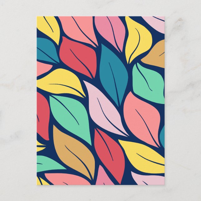 Colored Leaves Nature Abstract Holiday Postcard (Front)