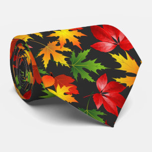 COLORED MAPLE LEAVES TIE