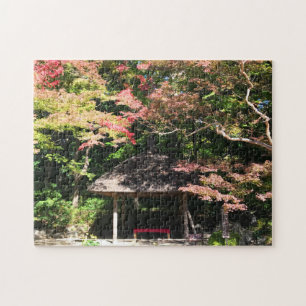 Colored Maple Trees and Rest House Jigsaw Puzzle