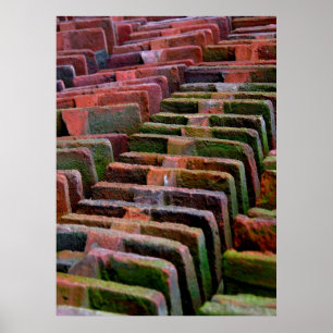 colored old tiles; poster
