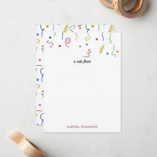 Colored Party Confetti Custom Name Card