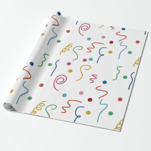 Colored Party Confetti Pattern Wrapping Paper