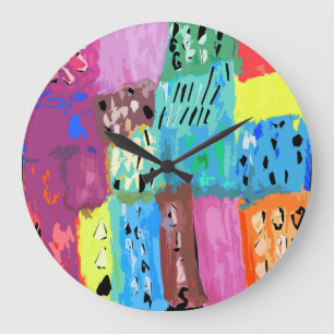 Colored patches large clock