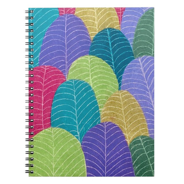 Colored Pencil Leaves Drawing Notebook (Front)