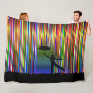 COLORED RAIN FLEECE BLANKET