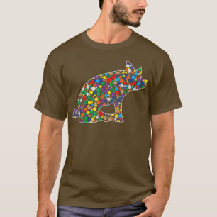 Colored Rainbow Polka Dot Pig International Dot Da T-Shirt