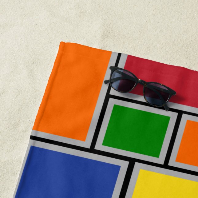 Colored Rectangles  Beach Towel (In Situ)