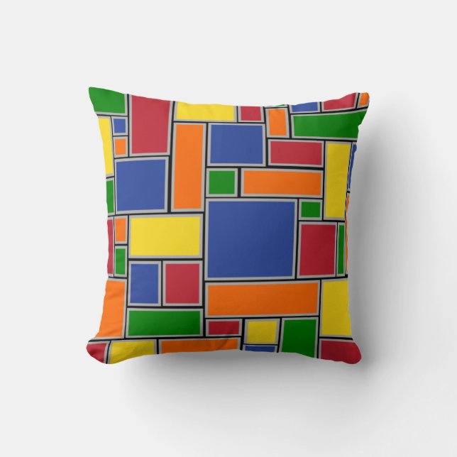 Colored Rectangles  Cushion (Front)