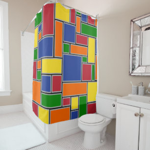 Colored Rectangles Shower Curtain