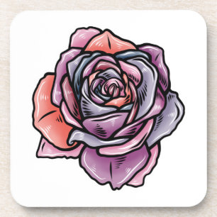 Colored Rose Flower Coaster