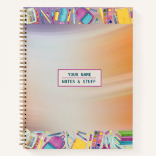 Colored school supplies Notebook
