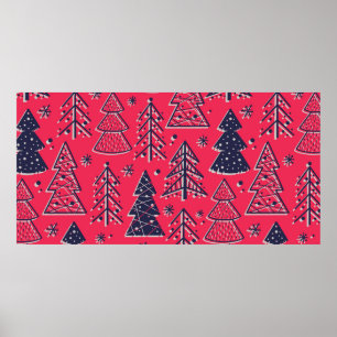 Colored seamless pattern wallpaper with christmas poster