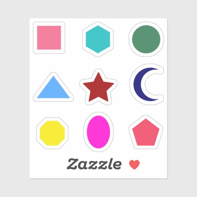 Colored Shape Stickers (Sheet)