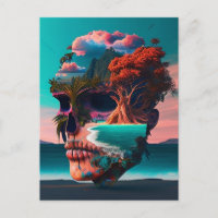 Colored skull head