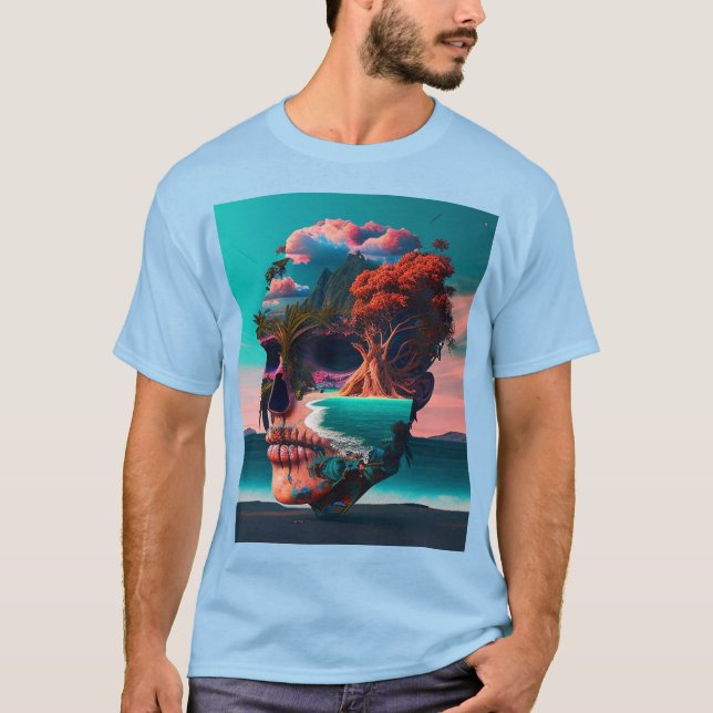 Colored skull head T-Shirt (Front)