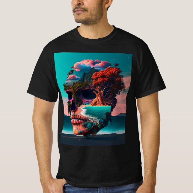 Colored skull head T-Shirt (Front)