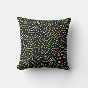 Colored small dots background. Circles wave. Abstr Cushion