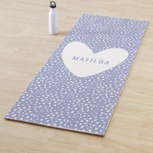 Colored spot print with heart personalized yoga mat