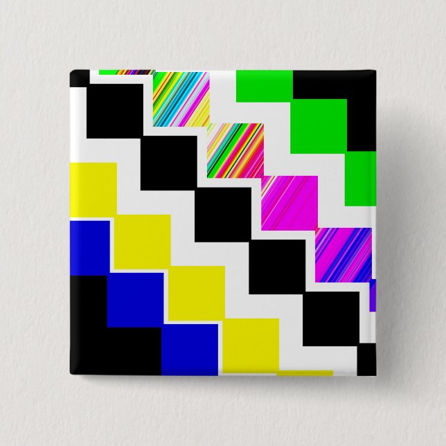 Colored stairs 15 cm square badge (Front)