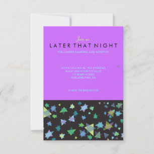 COLORED STARS Bat Mitzvah PARTY CARD