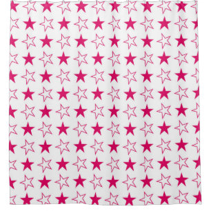 Colored stars seamless pattern, pink stars vintage shower curtain