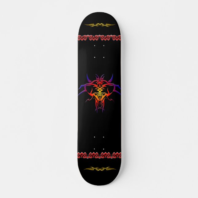Colored Tatto Design Skateboard (Front)