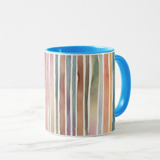Colored watercolour lines mug