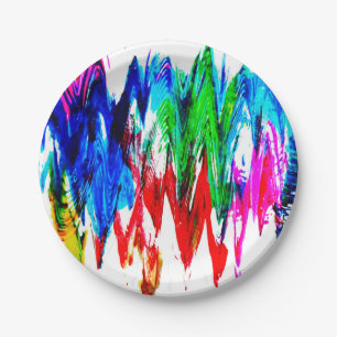Colored waves paper plate