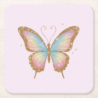 COLORED WINGS SQUARE PAPER COASTER