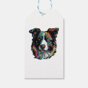 Colorepup Portraits' Border Collie cute Art  Gift Tags