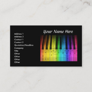 Colorf Piano Keyboard & Music Notes Business Card