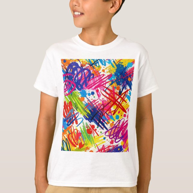 colorfhul abstract scribble art T-shirt (Front)