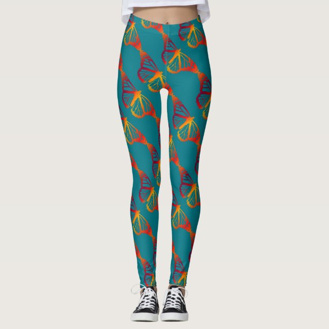 Colorfly Butterfly Silhouette Leggings (Front)