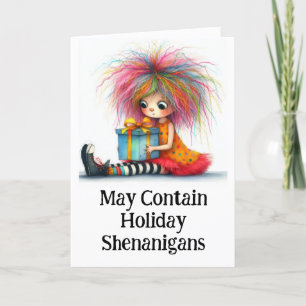 ** Colorful 10 Whimsical Christmas Girl Gift AP97 Thank You Card